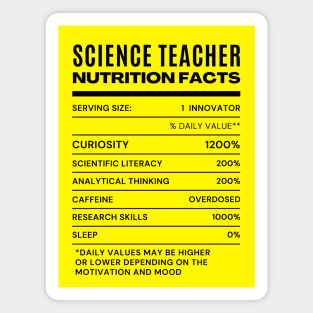 Science Teacher Nutrition Facts Tee Magnet